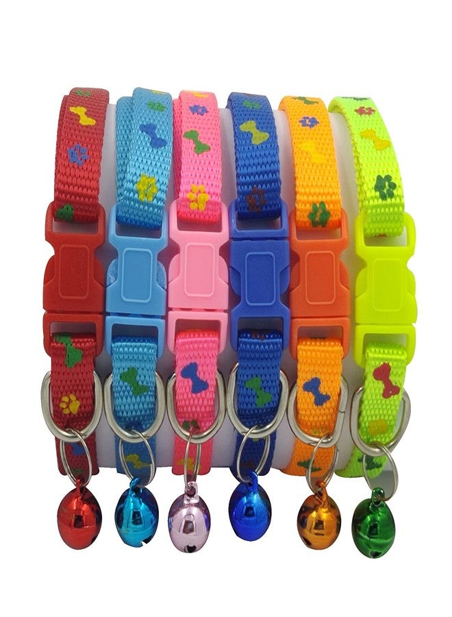 Pets Empire 2 Pack Colorful Cat Collars with Bell - Adjustable Breakaway Safety Collars for Small Dogs & Kittens, Neck Girth 19-32 cm - Image 1