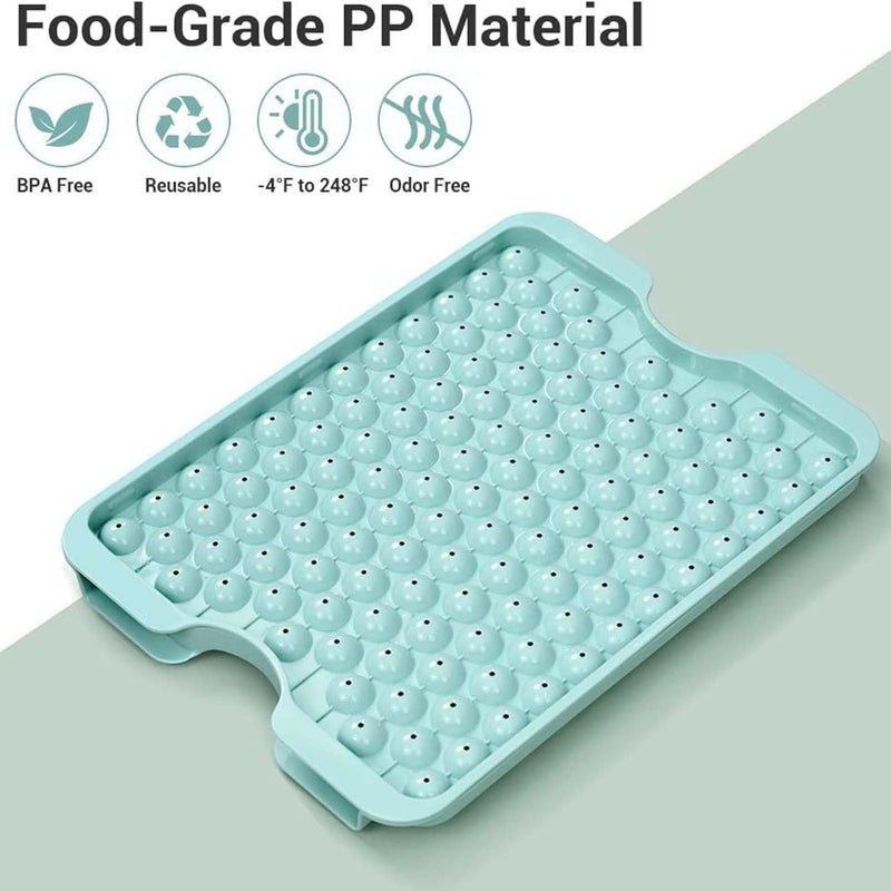 klarako Ice Cube Tray with Lid and Bin, Small Round Ice Cube Trays for Freezer, Thin Ice Tray Easy Release, Small Ice Maker, Mini Sphere Ice Mold for Chilling Drinks - Image 3