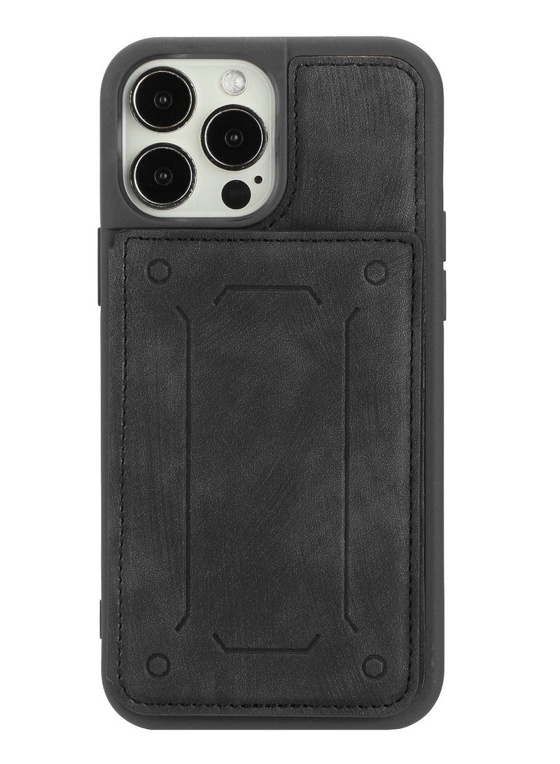 Suteni Back Cover Card Slots Leather Phone Case for iPhone - Image 1