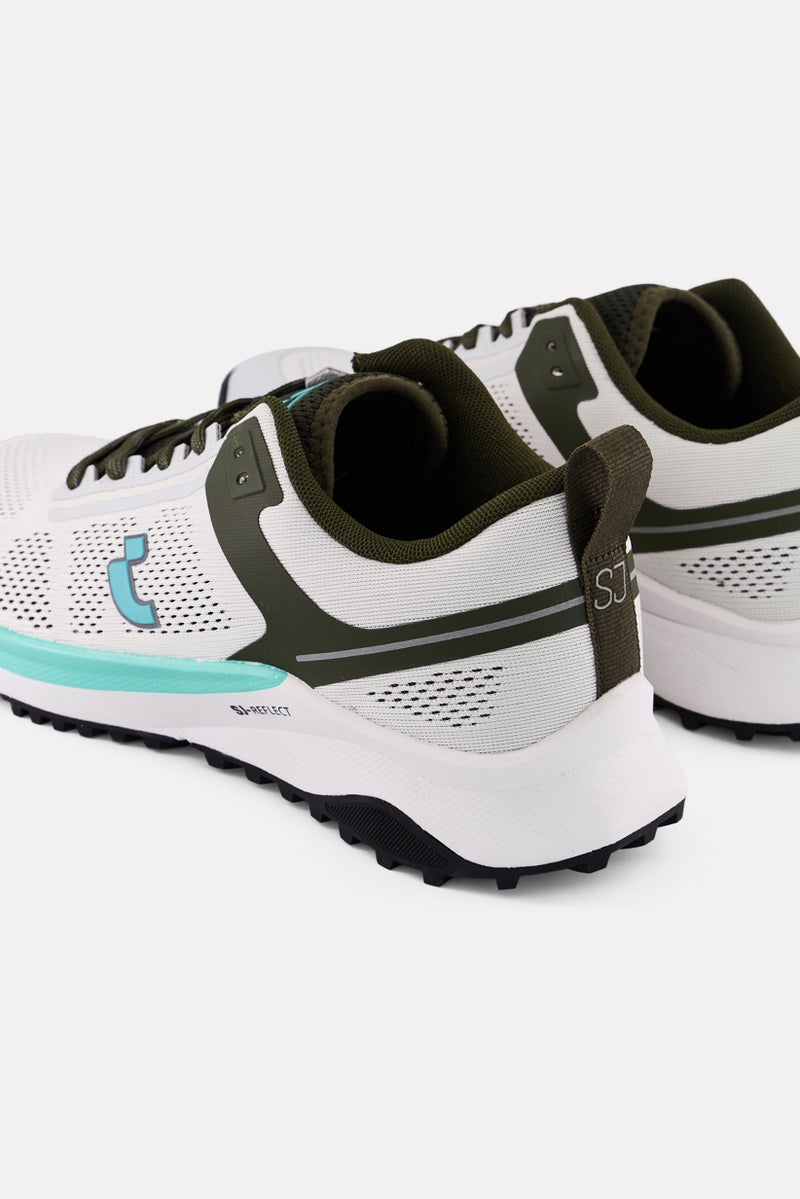 SJ Men Textile Upper Lace Up Running Shoes, White - Image 3