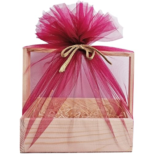 SIRI DECORE SiRiDecore Wooden Hamper for Gift Decoration - Pine Wood Gifting Basket | Fancy Handmade Square Box 5x8x2.5 Inch - Empty House Hold Decorations Ideal for Gifting - Image 2