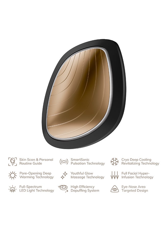 GESKE SmartAppGuided Sonic Warm & Cool Mask | 9 in 1 | Beauty LED Face Mask | Facial Glow | Full Spectrum LED Light | Best Face Massager | Vibrating Mask | Warm and Cold Skincare - Grey - Image 2