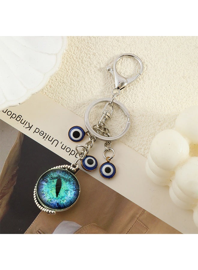 Lemon Evil Eye Keychains Hamsa Hand Fatima Bag Purse Keychain Good Luck Amulet Protection Charm Keyrings for Women - Image 2
