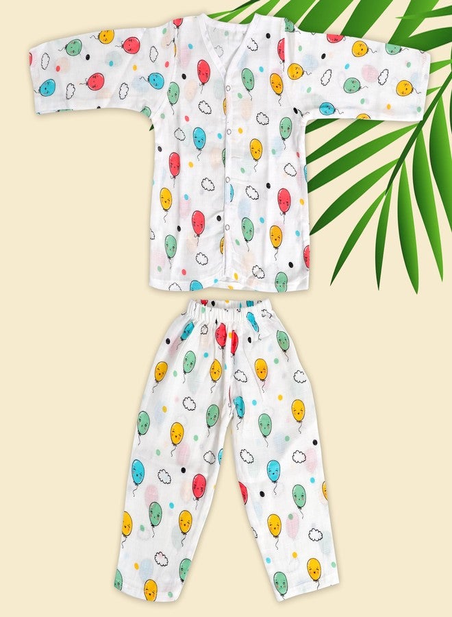Gultum Pure Organic Muslin Cotton Sleepwear Set for Babies and Kids (White, 12 Months to 24 Months) - Image 3