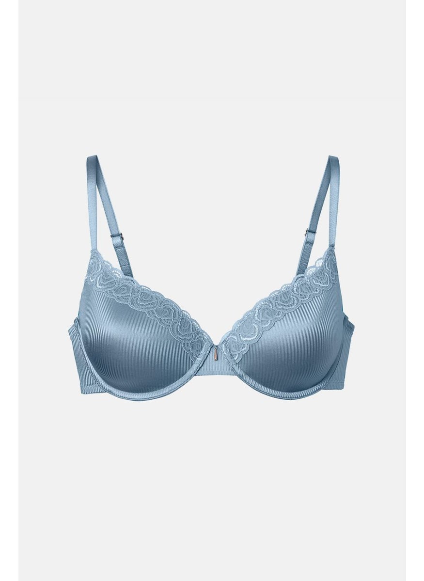 Tchibo Women Padded Underwired Cup Bra, Ice Blue  - Image 3