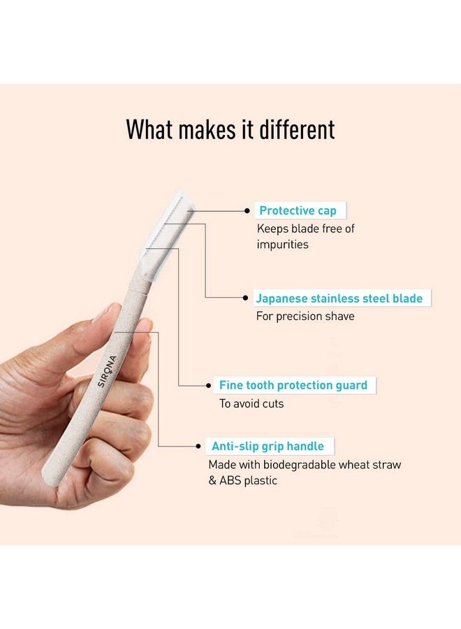 Sirona Reusable Blink & Glow Face Razor for Women - 1 Razor | Painless Facial Hair Removal | Eyebrow Shaper | For Eyebrows, Upper Lip, Forehead, Peach Fuzz, Chin and Sideburns | Dermaplaning Tool - Image 4