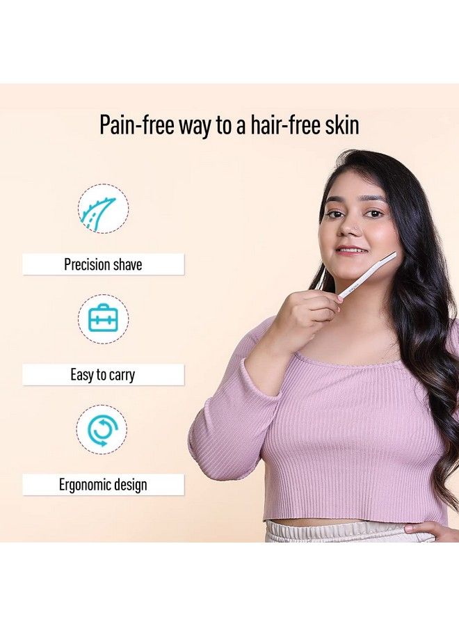 Sirona Reusable Blink & Glow Face Razor for Women - 1 Razor | Painless Facial Hair Removal | Eyebrow Shaper | For Eyebrows, Upper Lip, Forehead, Peach Fuzz, Chin and Sideburns | Dermaplaning Tool - Image 5