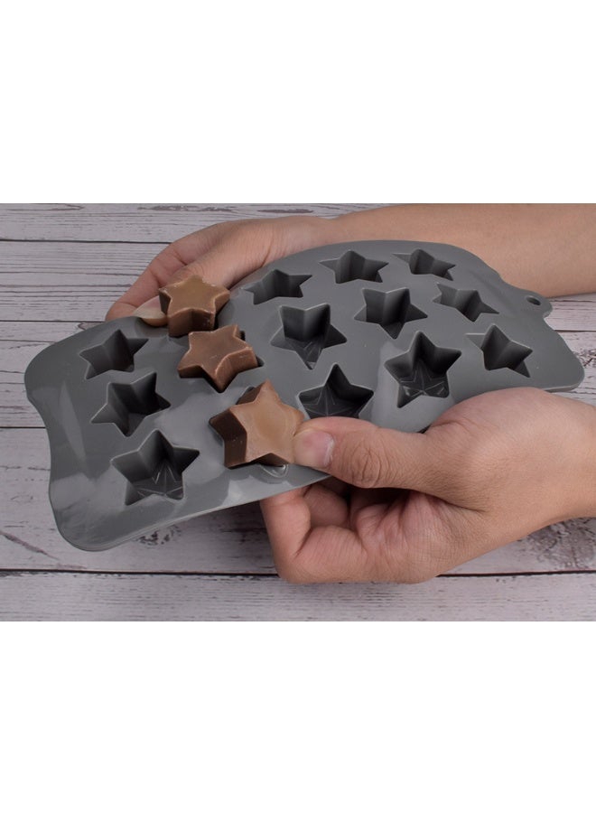 3/4 Piece Thickened Five-pointed Star Silicone Chocolate Flip Candy Cartoon Mold Baking Cake Ice Lattice Crystal Drop Glue Mold - Image 5