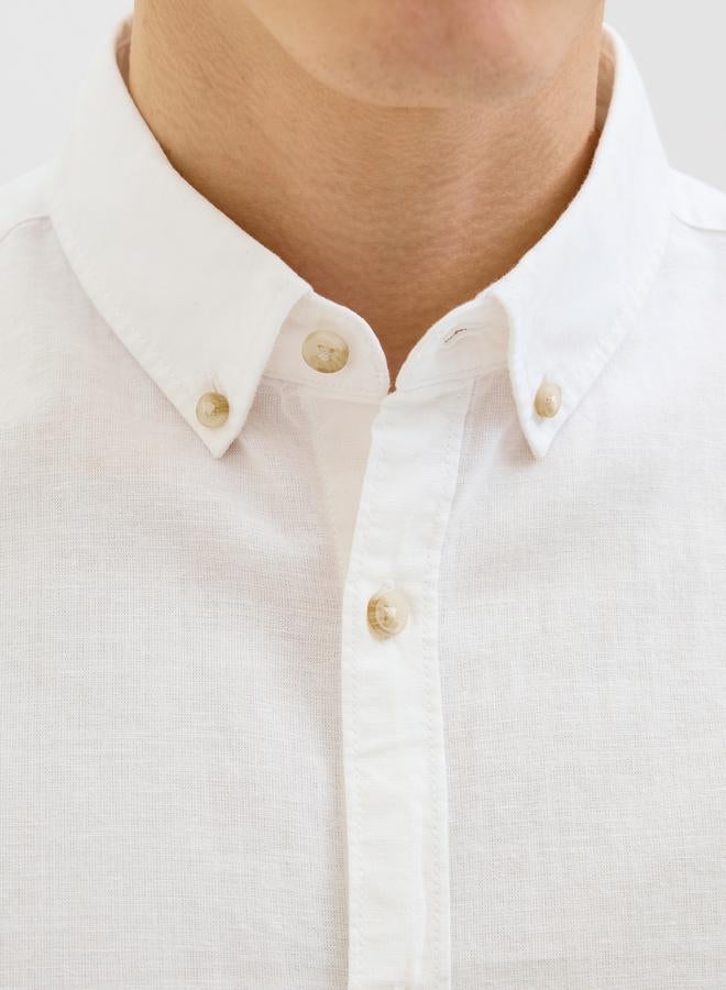 ريبل قميص سادة بقصة عادية وأكمام طويلة - Image 3