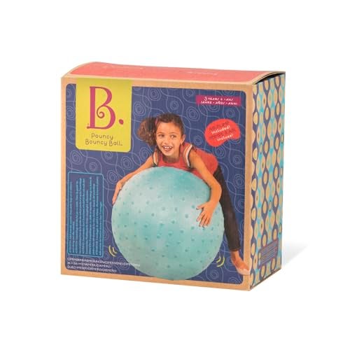 B. Toys لعبة ب. – كرة قفز بونسي بقطر 26 إنش باللون الأزرق للأطفال، كرة كبيرة للقفز واللعب والتمارين مع مضخة هواء مرفقة، مناسبة للأطفال من 3 سنوات فما فوق - Image 5