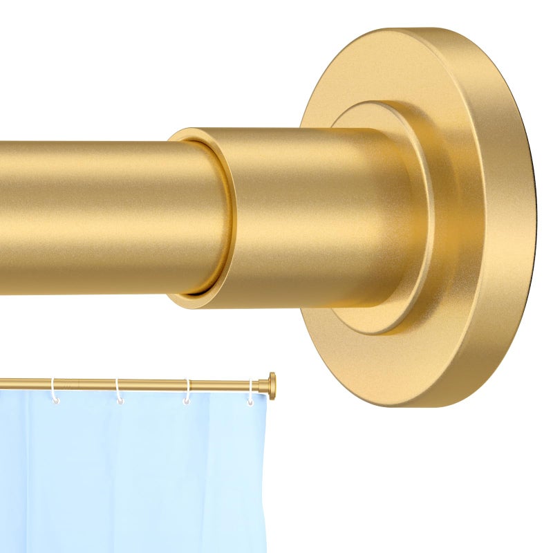 CorkLatta Gold Shower Curtain Rod 31 to 80 Inch1 Inch Diameter Adjustable Spring Tension Stainless Steel Telescoping RodEasy InstallNo Rust