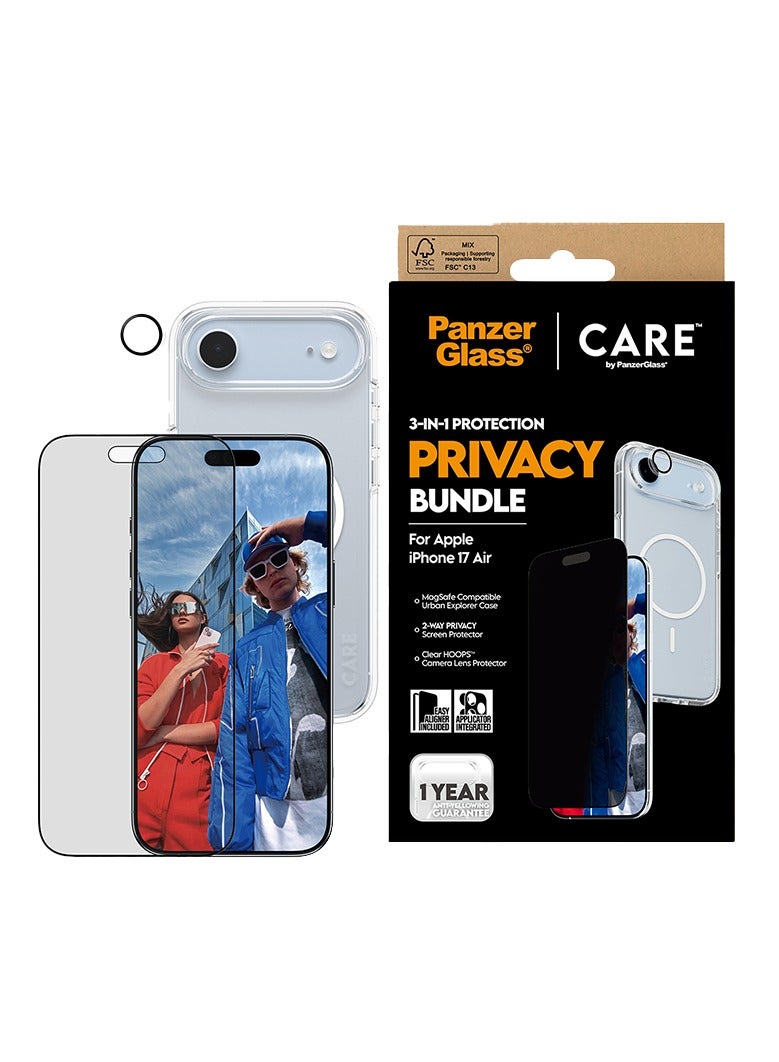PanzerGlass CARE Protection Package 3-in-1 Flagship iPhone 17 Air - Privacy - Image 1