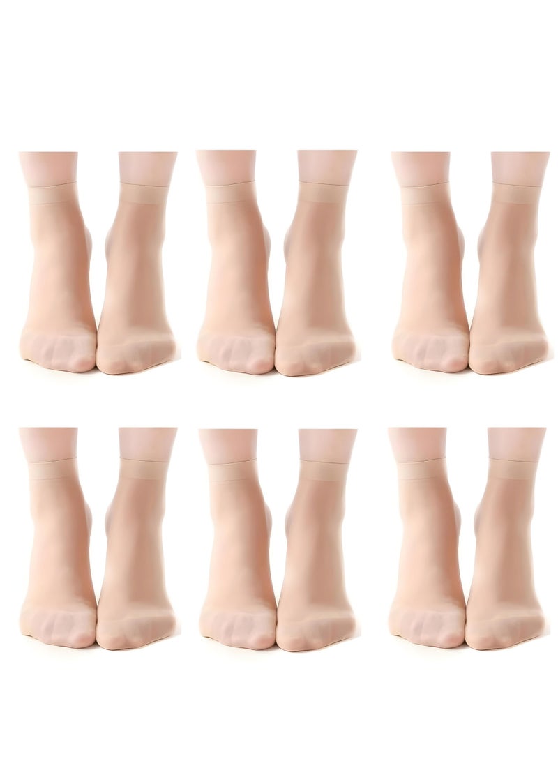 Set of six transparent ankle high nylon voile hijab socks - Image 1