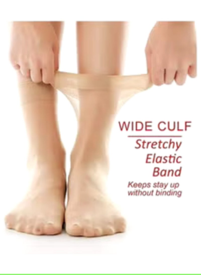 Set of six transparent ankle high nylon voile hijab socks - Image 2