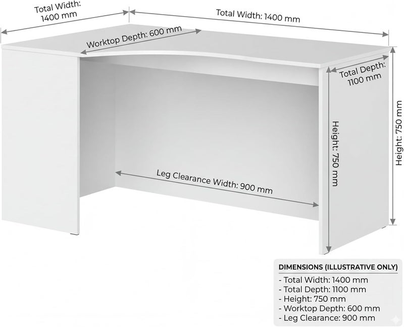 Sky Land Skyland White Ergonomic Corner Office Desk Left-Hand 140x90 cm, Reinforced Computer Table with Ergo Cutout and Adjustable Feet, European Quality - Image 5