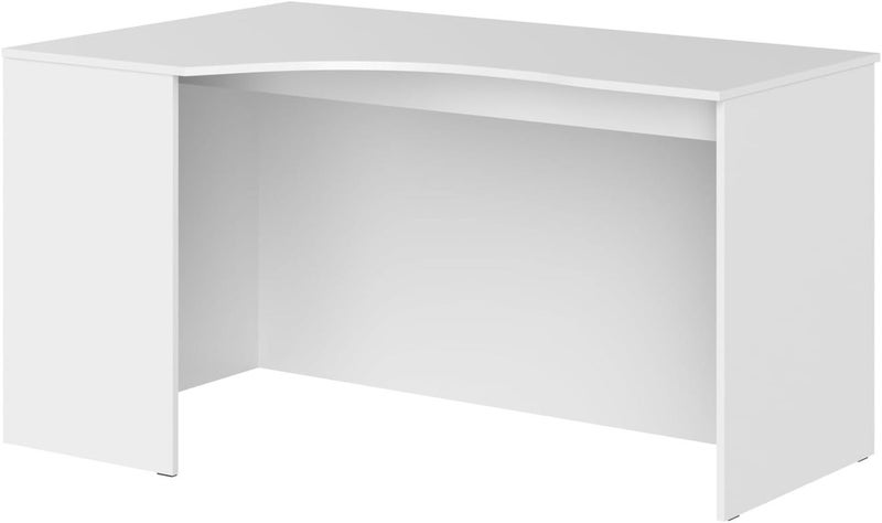 Sky Land Skyland White Ergonomic Corner Office Desk Left-Hand 140x90 cm, Reinforced Computer Table with Ergo Cutout and Adjustable Feet, European Quality - Image 2