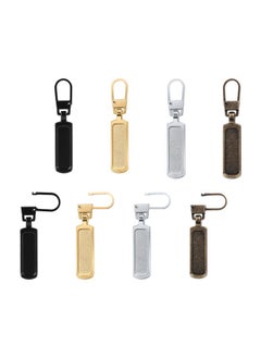 JJC 8pcs Zipper Pull Replacement, Zipper Part Replacement Detachable Metal Zipper Pull for Most Items-Purse Jacket Boots Jeans Coat Suitcase Luggage Dresses (Black, Gold, Silver, Bronze)  - Image 1