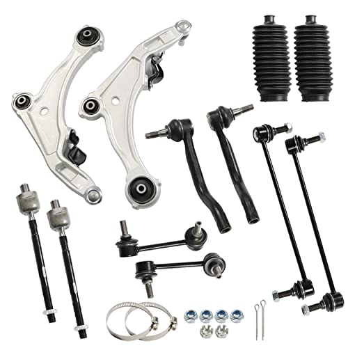 WFLNHB Set of 12 Front Lower Control Arm Ball Joint Tie Rod End Sway Bar Link LH & RH Kit Replacement for Nissan Maxima 2009-2014 12Pcs - Image 1