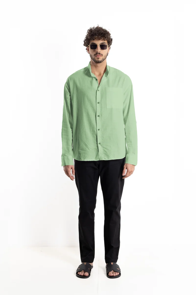SHAPES LINEN BLEND OVERSIZED SHIRT
