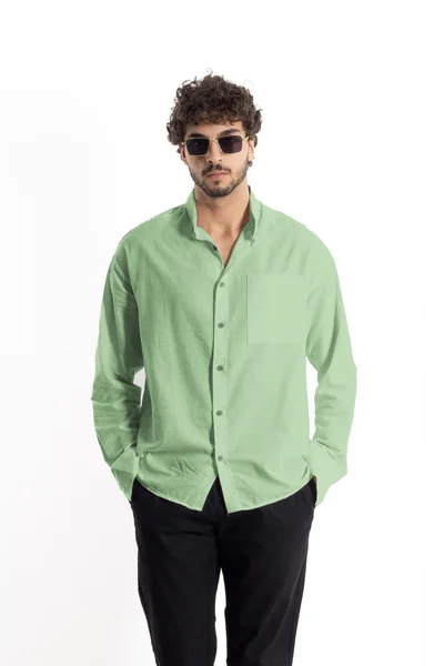 SHAPES LINEN BLEND OVERSIZED SHIRT