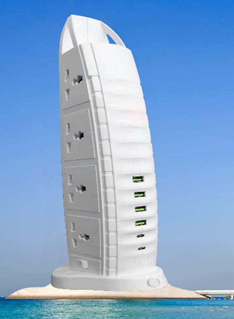 Electrical Extension , 5 Meters Long, Equipped with 6 USB Ports, 8 AC Ports, and a USB-C Port. - Image 2