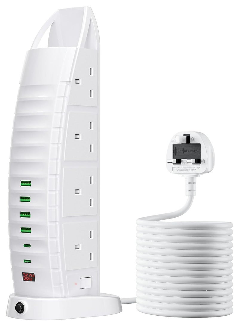 Electrical Extension , 5 Meters Long, Equipped with 6 USB Ports, 8 AC Ports, and a USB-C Port. - Image 1