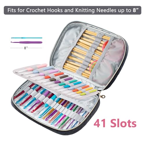 MYBAGZING Crochet Hook Case - Quilted Organizer Case - Hook Holder for Circular Knitting Needles & Crochet Hooks (up to 8") - Image 2