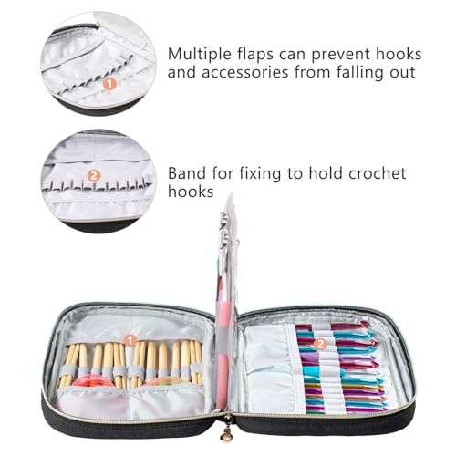 MYBAGZING Crochet Hook Case - Quilted Organizer Case - Hook Holder for Circular Knitting Needles & Crochet Hooks (up to 8") - Image 4