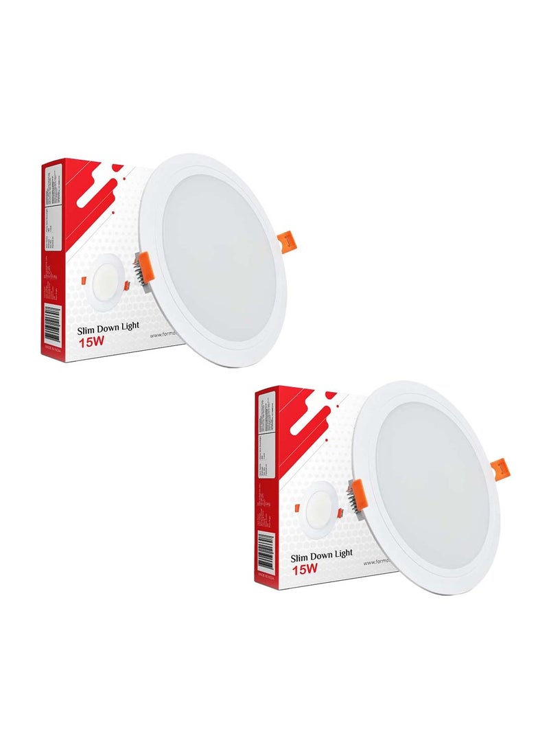 FORMOST FORMOST LED Slim Panel Light Round 22W | LED Ceiling Light for Living Room Residential Office Showroom Corridor | Ultra Slim and Sleek Design| Long Lifespan |Over Heat Protection |Pack of 2  - Image 1