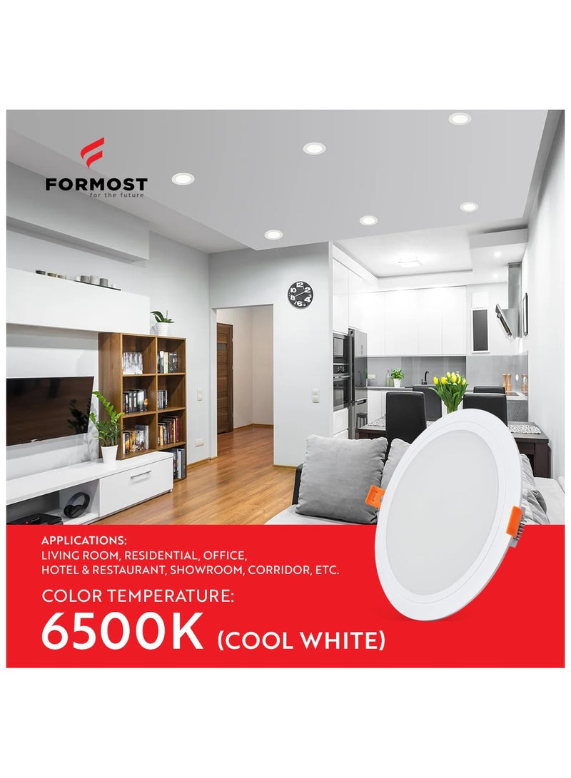 FORMOST FORMOST LED Slim Panel Light Round 22W | LED Ceiling Light for Living Room Residential Office Showroom Corridor | Ultra Slim and Sleek Design| Long Lifespan |Over Heat Protection |Pack of 2  - Image 2