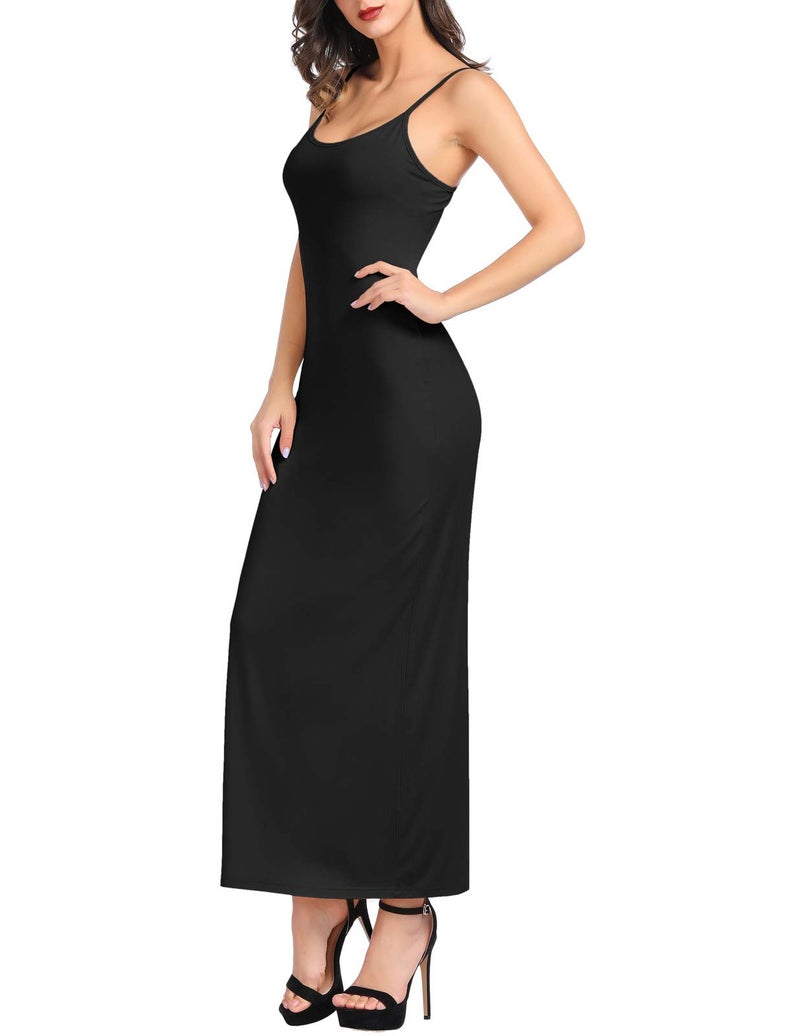 Kate Kasin Women's Full Slip Sleeveless Long Cami Slip Bodycon Slip Dress Black XL - Image 2