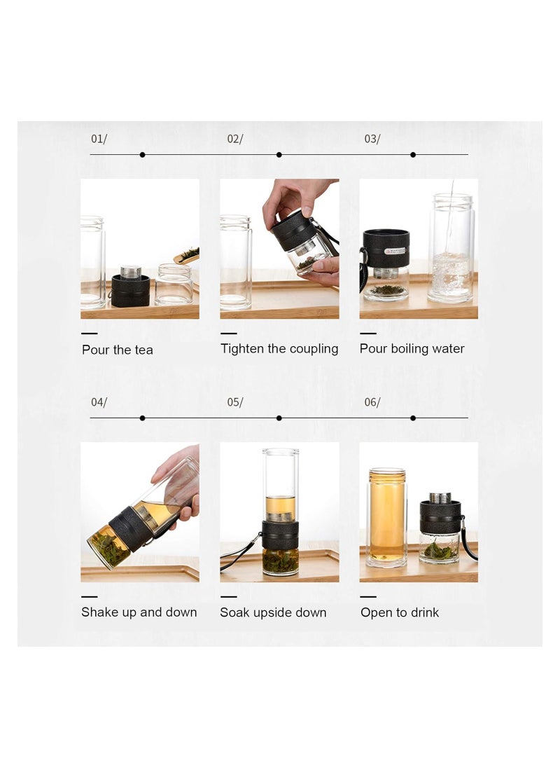 Generic - Double Walled Bottle, Tea Infuser Water Bottle, Double Design Non‑Toxic And Tasteless Convenient To Carry for Tea Ice Water, - Image 1