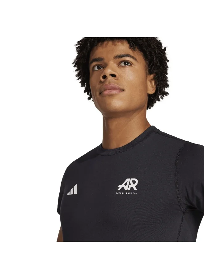 adidas تيشيرت قطن للجنسين أسود بأكمام قصيرة
