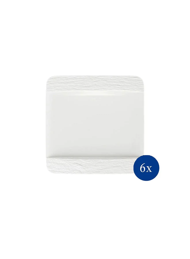 Villeroy & Boch 6-Piece Manufacture Rock Blanc Square Dinner Plate