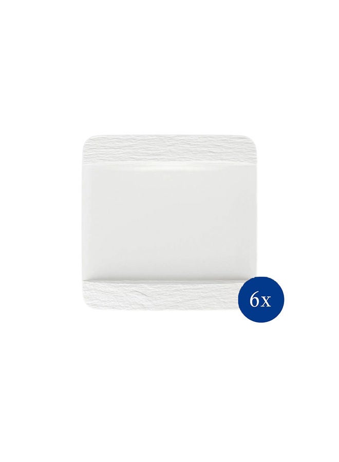 Villeroy & Boch 6-Piece Manufacture Rock Blanc Square Dinner Plate  - Image 1