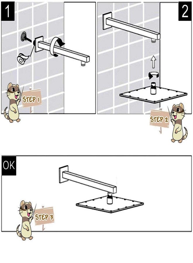 ألتون ذراع دش مربع من الفولاذ المقاوم للصدأ، مقاس 24 بوصة، من ألتون SHR20645، مع حافة جدارية، بلمسة نهائية من الكروم. - Image 3