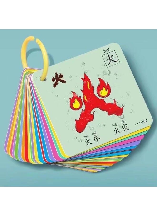 Children's Pictographic Literacy Card Children's Connection Baby's Reading Picture Recognition Chinese Character Enlightenment Early Education Educational Card Large And Medium Class-Specifications: