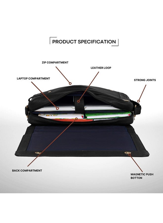 WildHorn Men Messenger Bag, Black - Image 4