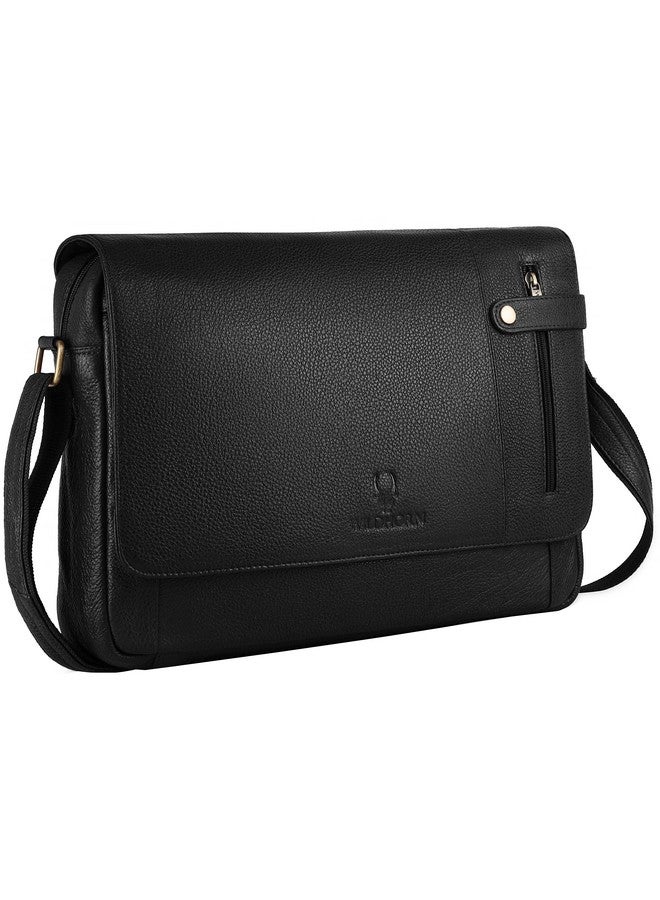WildHorn Men Messenger Bag, Black - Image 1