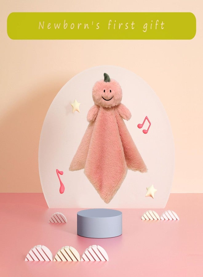 Doindute Baby Pink Pumpkin Soft Stuffed Animal Security Blanket, Plush Pumpkin Character Lovey Blanket, Baby Shower/Nursery Gift, Newborn Infant Toddler Snuggle Blankie for Girls Boys, 14 Inches - Image 4