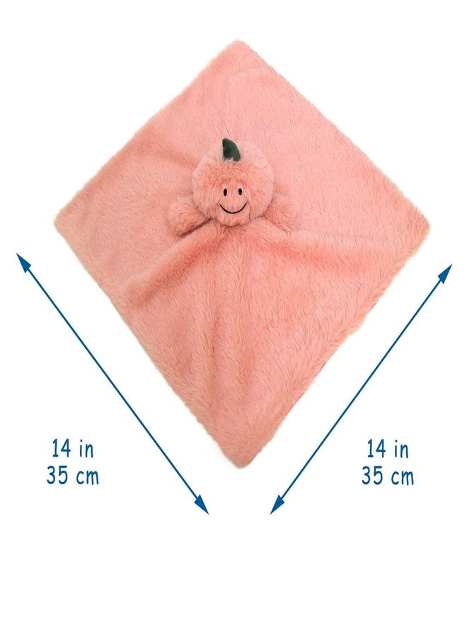Doindute Baby Pink Pumpkin Soft Stuffed Animal Security Blanket, Plush Pumpkin Character Lovey Blanket, Baby Shower/Nursery Gift, Newborn Infant Toddler Snuggle Blankie for Girls Boys, 14 Inches - Image 2