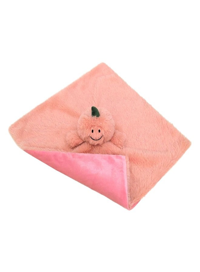 Doindute Baby Pink Pumpkin Soft Stuffed Animal Security Blanket, Plush Pumpkin Character Lovey Blanket, Baby Shower/Nursery Gift, Newborn Infant Toddler Snuggle Blankie for Girls Boys, 14 Inches - Image 3