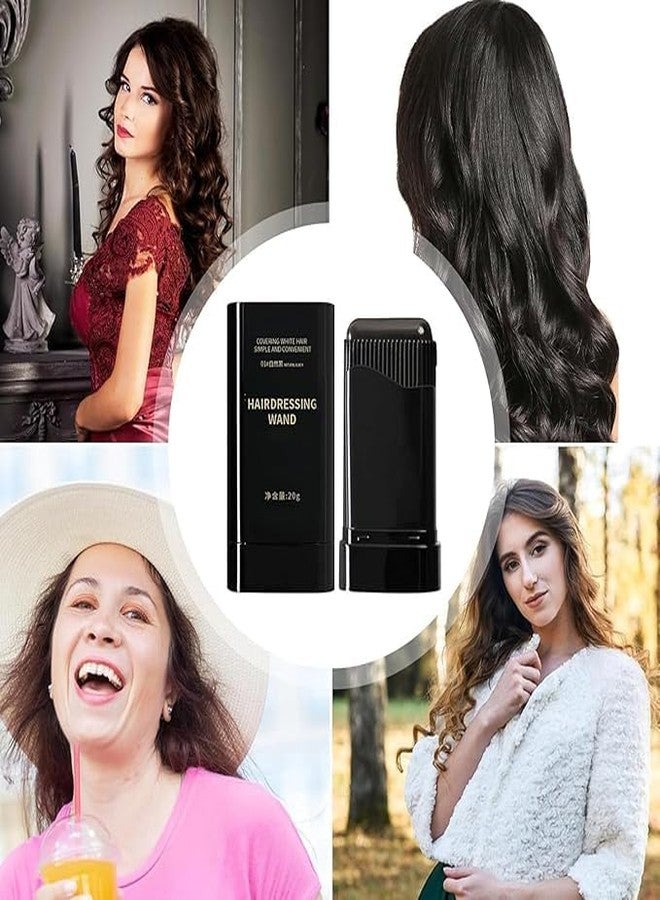 MANTHUMI Hair Color Stick for White Hair Coverage | Waterproof & Sweat-Proof Hair Dye Touch-Up | Easy-to-Use Comb Applicator | Quick Root Touch-Up Stick for Men & Women | Temporary Hair Color Pen (BLACK) - Image 5