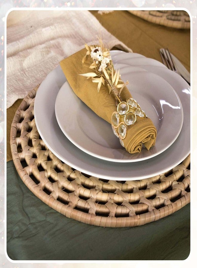 kehail Crystal Metal Napkin Rings Set, Elegant Wedding/Party Table Decor, Shiny Holiday Dinner Accessories Bulk, Bridal Shower Gift, Anniversary, Christmas, Home Decor Essentials (Gold, 24-Pcs) - Image 4