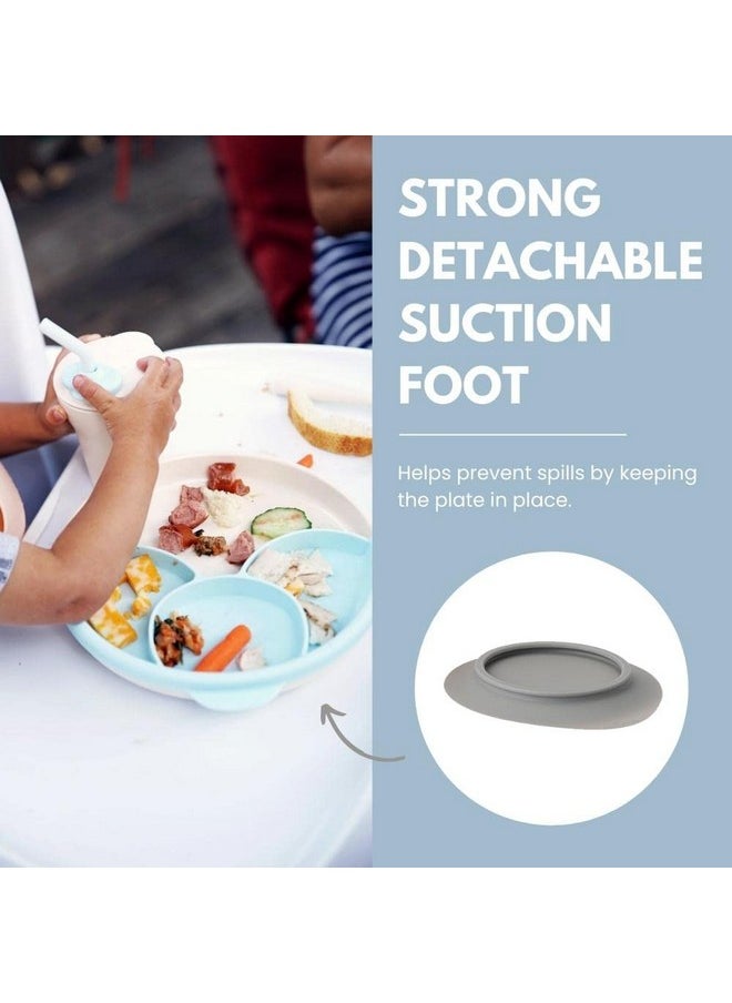 Miniware Healthy Meal Set With Sandwich Plate, Divider, And Detachable Suction Foot For Baby Toddler Kids - Promotes Self Feeding | Eco-Friendly And Bpa Free | Dishwasher Safe (Toffee, Peach)  - Image 3