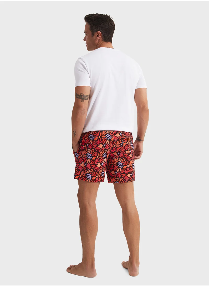 جون Patterned Swim Shorts