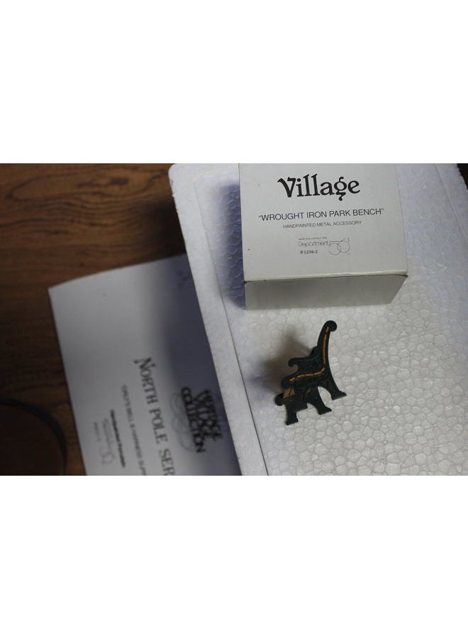 Department 56 56.52302 Village Wrought Iron Park Bench, Brown - Image 3