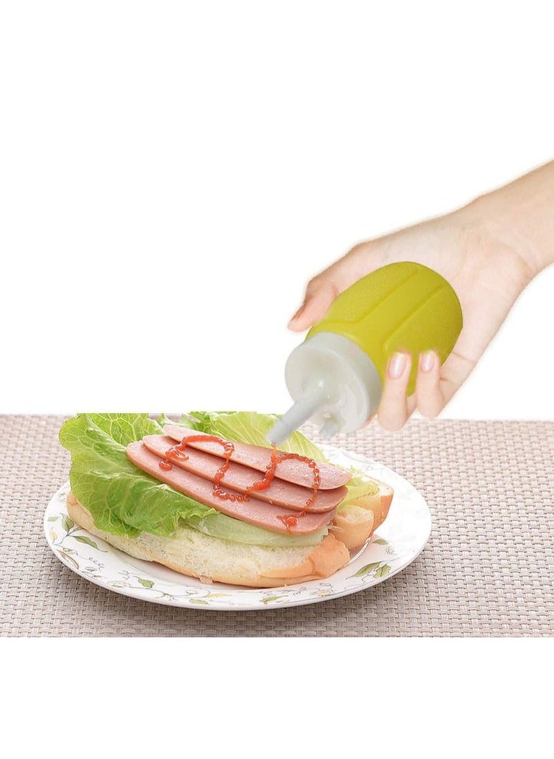 Generic - Reusable Plastic Condiment Squeeze Bottles Set - Yellow and Red, 180ml Capacity, Ideal for Ketchup, Mayonnaise, Mustard, and Tomato Sauce, Pressable Spice Container for Daily Use. - Image 1