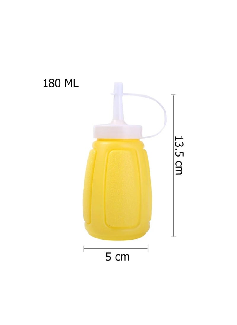 Generic - Reusable Plastic Condiment Squeeze Bottles Set - Yellow and Red, 180ml Capacity, Ideal for Ketchup, Mayonnaise, Mustard, and Tomato Sauce, Pressable Spice Container for Daily Use. - Image 1
