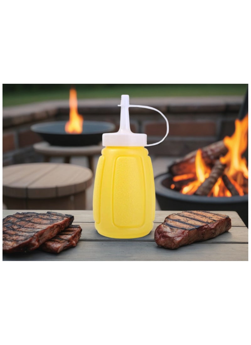 Generic - Reusable Plastic Condiment Squeeze Bottles Set - Yellow and Red, 180ml Capacity, Ideal for Ketchup, Mayonnaise, Mustard, and Tomato Sauce, Pressable Spice Container for Daily Use. - Image 1